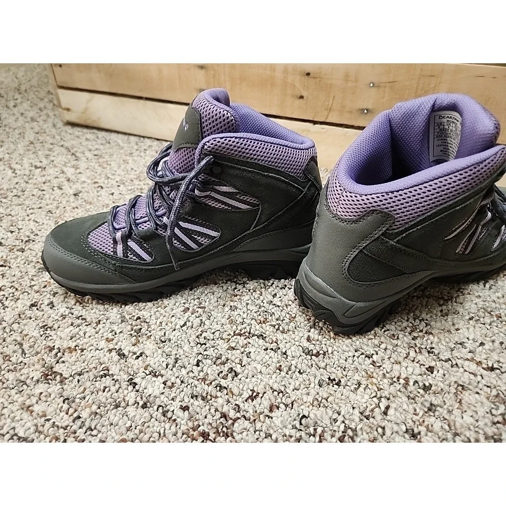 Bearpaw Tallac Boots Womens 8 Gray Purple Tallac Hiking Waterproof Cow Suede